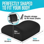 FORTEM Lumbar Support Cushion, Back Support for Office Chair and Car Seat, Back Rest for Gaming Chair, Memory Foam Pillow, Desk Chair Cushion, Breathable & Washable Cover, Adjustable Straps