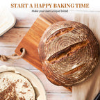 Dimpola Banneton Bread Proofing Basket - 9 inch Banneton Basket Set of 2 Sourdough Proofing Basket Round Proofing Bowls Handmade Rattan Baskets and Liners