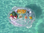 DIVEBLAST: Transparent Floating Drink Holder for Pool, Hot Tub Accessories for Adults - Holds Up to 50 LBS - Glitter Fun Swimming Pool Accessories for Adults, Cool and Unique Drink Floaties