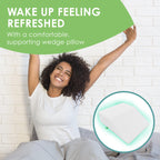 Cushy Form Wedge Pillows - 8 Inch Leg Pillows for Sleeping, Post-Surgery, Back, Hip and Knee Discomfort w/Washable Cover - White