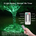 suddus Green Christmas Lights Battery Operatd, 66ft 200LED St Patricks Day Decorations Lights Indoor, Fairy Twinkle Lights with Remote for Halloween, Bedroom, Patio, Backyard, Outdoor Decorations