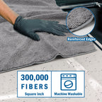 HOMEXCEL Professional Large Microfiber Car Drying Towels 2 Pack, Lint Free, Scratch Free, Highly Absorbent Drying Towel for Cars, SUVs, RVs, Trucks, and Boats,31" x 24",Grey