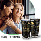 Yesruby 80th Birthday Gifts For Women Men, 1944 Tumbler 20oz, Gifts For Older Women Men Over 80, Birthday Gift For 80 Year Old Woman Man, Gifts For Elderly Over 80, 80th Birthday Decorations Cup (1pc)