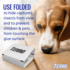 TERRO Spider & Insect Trap T3206 10-Pack Sticky Glue Traps for Roaches, Spiders, Ants, Cockroaches, Crickets - Indoor Bug Catcher Pest Control Traps, 4.25 in x 10 in