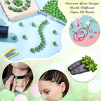 Hicarer 120 Pcs Rhinestone Beads for Jewelry Making 10mm Shiny Crystal Diamond Clay Beads Disco Ball Polymer Clay Round Bead Bulk for Crafting DIY Bracelet Necklace Earring Christmas(Fruit Green)