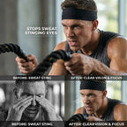 Mens Running Headband,5Pack,Mens Sweatband Sports Headband for Running,Cycling,Basketball,Yoga,Fitness Workout Stretchy Unisex Hairband (5 Black)