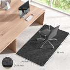 HomeMall Office Chair Mat for Hardwood and Tile Floor, 48" x 36" Computer Desk Chair Mat, Anti-Slip Mat for Rolling Chair, Large Floor Protector for Home Office, Dark Grey