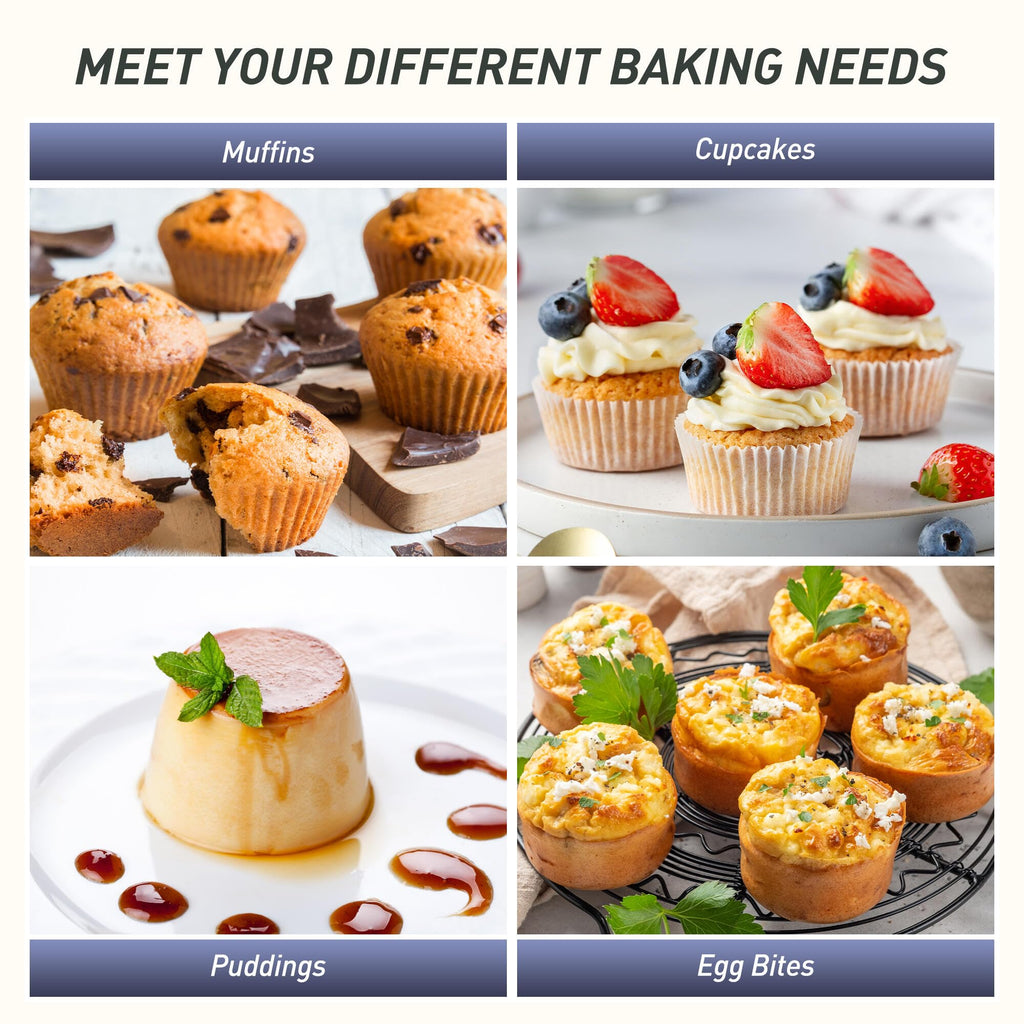 2 Packs 24 Cups Silicone Muffin Pan with Metal Reinforced Frame Mini Size Cupcake Pan Tray Egg Bites Silicone Circle Cookie Molds Muffin Tin Tart Pans Baking Sheet Set for Breakfast Sandwiches