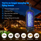 Cordless Bug Zapper Outdoor Rechargeable 2 in 1 Wireless Mosquito Killer Lamp 2500mAh Bug Zapper Electric Trap Ideal Fly Zapper Indoor for Patio, Home, Backyard, Yard, Garden, Campsite (Black)