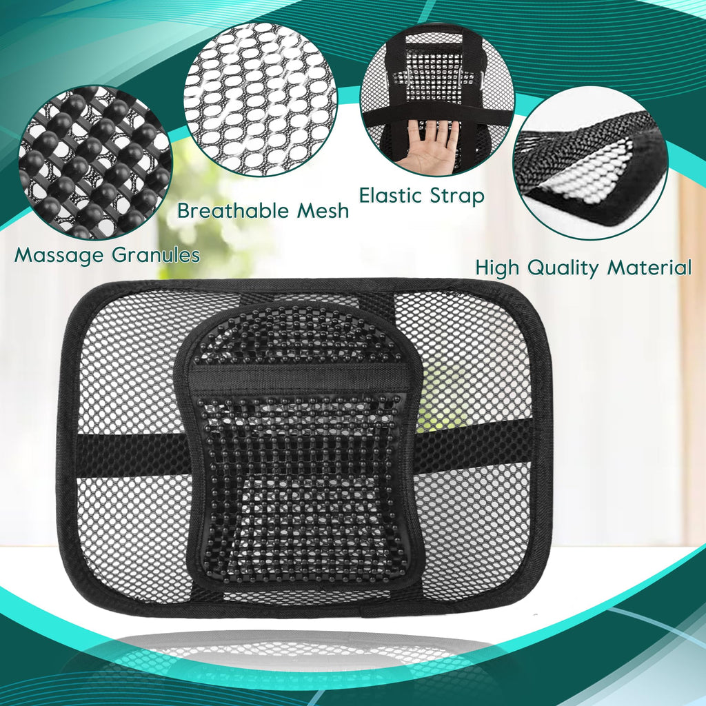 Samyoung 2 Pack Mesh Back Lumbar Support, Back Support Seat Cushion with Breathable Mesh for Office Chairs Car 12” x 16”