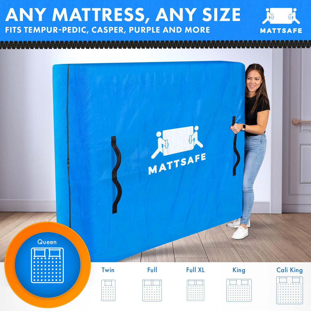 Nordic Elk Mattress Bags for Moving and Storage (Queen Size) - Mattress Cover for Moving - Heavy Duty, 8 Handles and Strong Zipper Closure - Mattress Storage Bag, Moving Supplies & Moving Bag
