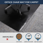 SALLOUS Chair Mat for Carpeted Floors, 60"x46" Heavy Duty Chair Mat for Carpet, Chair Mat with Grips, Floor Protector Rolling Computer Desk Floor Mat for Home Office (Black)