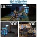 Home4me Solar Bug Zapper with LED Light for Outdoor, 4000mAh Battery Powered Mosquito Zapper, Mosquito Traps, Cordless Mosquito Killer, Electric Moth Zapper for Patio Backyard, Rechargeable, Blue