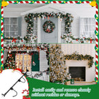 Garland Hanger for Front Door Frame, Adjustable Fits 18"-80" Doors（Large），Heavy-Duty Christmas Halloween Decoration Holder for Wreaths, Lights & More | No Screws, Drilling, Glue-Damage-Free
