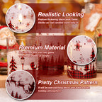 Eywamage Red Buffalo Plaid Christmas Flameless Candles with Remote, Flickering LED Pillar Candles in Glass Set of 3