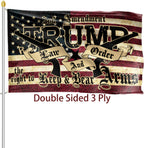 Trump 2024 Flag Double Sided 3x5 Outdoor 2nd Amendment Flag Heavy Duty 3 Ply Polyester Trump Law & Order 2nd Amendment Guns American Flag with Brass Grommets Vibrant Color and UV Fade Resistant