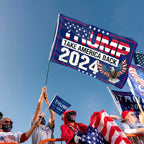 Trump 2024 Flag, Trump Flag 3x5 FT Polyester Banner with Brass Grommets for Indoor Outdoor Decorations (black5)