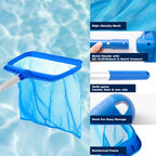 Pool Skimmer - Pool Net with Pole, 4 Section, 26.4"-66.5" Thick Adjustable Telescopic Pole & Fine Mesh Pool Skimmer Net,Larger Capacity Pool Nets for Cleaning, Durable Deep Rake Pool Net Skimmer