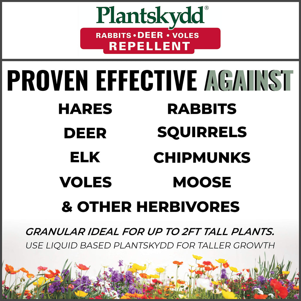Plantskydd Animal Repellent - Repels Deer, Rabbits, Elk, Moose, Hares, Voles, Squirrels, Chipmunks and Other Herbivores; 3.5 LB Granular Shaker Jug (PS-VRD-3)