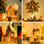 JMEXSUSS 2 Pack Fairy Lights Battery Operated with Remote, Total 200 LED 66ft Battery Powered Christmas Lights, 8 Modes Twinkle String Lights for Bedroom, Indoor Christmas Tree Decor, Warm White