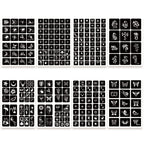 ChurlChurl 575pcs Temporary Tattoo Stencils, 20 Sheets Henna Tattoo Stencil Kit for Women Girls Kids and Boys Face Body Paint DIY Art Reusable Glitter Tattoo Stencils Pack