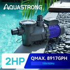 Aquastrong In/Above Ground Pool Pump High Flow Self Primming Swimming Pool Pump,Glossy Black