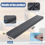 BALAPET Flodable Pillow for Headboard Gap,Bed Gap Filler Queen Size,Adjustable Bed Wedge Pillow for Headboard,Rectangular Bed Gap Filler,Foam Mattress Gap Filler(Gray,60 * 9.8 * 3in)