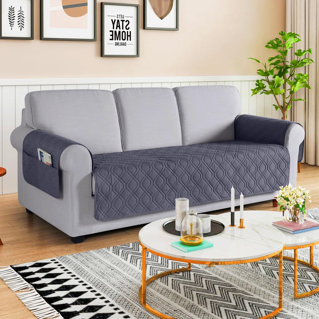 VANSOFY Couch Cover, Waterproof Sofa Covers for 3 Cushion Couch Washable Slipcover Furniture Protector Non-Slip Couch Cover for Dogs, Pets(Sofa, Neutral Gray)
