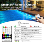 Underwater Pool Lights for Above Ground and Inground Swimming Pools with Remote Timer Off, Magnetic RGB Submersible LED Lights Rechargeable Spotlight 16 Colors 9-mode for Hot Tubs, Fountain -2Pack