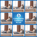 Ahpmeoa 6PCS Wedge Pillow Set for After Surgery, Orthopedic Bed Wedge Pillow for Headboard, Memory Foam Back Pillow for Bed Sitting Up, Sit Up Pillow for Acid Reflux Relief, GERD, Anti Snoring (White)