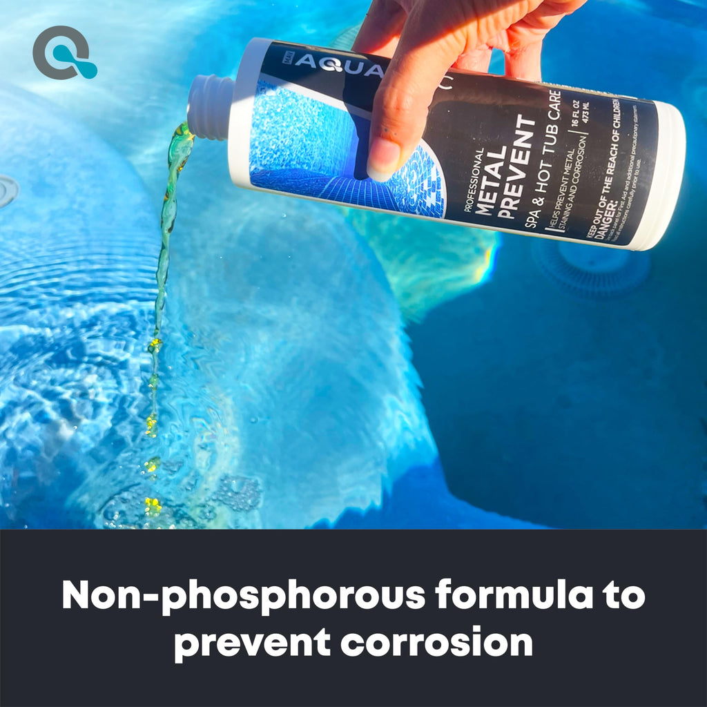 Spa Metal Control and Stain Protector to Protect Hot Tub Surfaces 32oz - Metal Gone Hot Tub Chemicals Made in The USA - AquaDoc