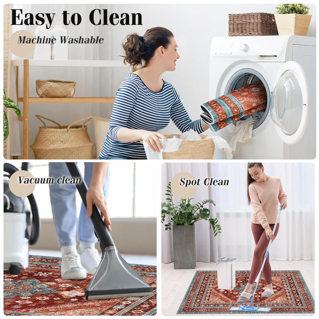 Office Chair Mat for Hardwood Floor & Tile Floor,36"X 48" Heavy Duty Desk Chair Mat for Hard Floors, Under Desk Rug for Rolling Computer Chair,Anti Slip,Low Pile Carpet Floor Protector-Brown Red
