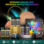Mica Powder for Epoxy Resin - 𝟑𝟔 𝐂𝐨𝐥𝐨𝐫𝐬 Resin Color Pigment Powder, Cosmetic Grade Glitter Colorant Pearlescent Powder for Lip Gloss, Soap Making, Bath Bomb, Candle Dye, Slime