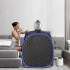 ZONEMEL Portable Steam Sauna, Full Body Home Sauna Spa, 1 Person or 2 Person Share Saunas, 2L Steam Generator with Remote Control (Black, L 33.5”x W 32.3”x H 41.7”)