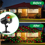 Christmas Laser Lights, Red Green Holiday Patterns Laser Light Projector with Rf Remote, Waterproof, Indoor Outdoor Decoration, Including Christmas Gift, Party, Gardens, Ceiling, Patio, Wall, Floor
