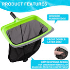 Sepetrel Deluxe Swimming Pool Cleaning Kit Including Rubber Edge Skimmer Net,17.5" Pool Brush Head & Hand Scrub Brush(NO Pole)