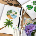 Ohuhu Sketchbook Marker Paper Pad: 8.3"x8.3" Square Art Sketch Book Drawing Papers 78 Sheets/156 Pages 120 LB/200 GSM Hardcover Sketching Books for Alcohol Markers Heavyweight Sketchpad Christmas Gift