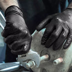 TitanFlex Thor Grip Heavy Duty Black Industrial Nitrile Gloves, 8-mil, XL, Box of 100, Latex Free, Raised Diamond Texture, Powder Free, Food Safe, Rubber Gloves, Mechanic Gloves