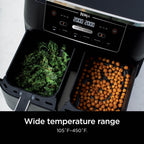 Ninja Air Fryer, Roast, Bake, Air Fry, Crisps, Broil, Reheats, Keep Warm, 10-in-1, Fries, Frozen Food, Veggies, and Meat, Quick Meals, Healthy Meals, Less Oil, 10 QT, Black, DZ302