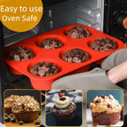 Silicone Muffin Pan Set - Mini 24 Cups, Regular 12 Cups Cupcake Pan, Jumbo 6 Cups Muffin Pan Silicone Bakeware for Baking Set of 3