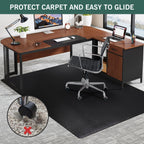 Large Office Chair Mat for Carpet, 46"x 60" Anti-Slip Waterproof Desk Chair Mat for Rolling Chairs, Heavy Duty Vinyl Computer Floor Protector, Easy Glide Floor Mat for Work, Home Office, Gaming