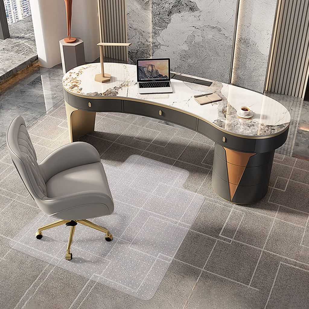 Naturehydro Chair Mat for Low Pile Carpeted Floors - 53" x 45" x 0.09" Clear Plastic Chair Mat Under Desk, Easy Glide Rolling Floor Protector, BPA and Phthalates Free (with Lip)