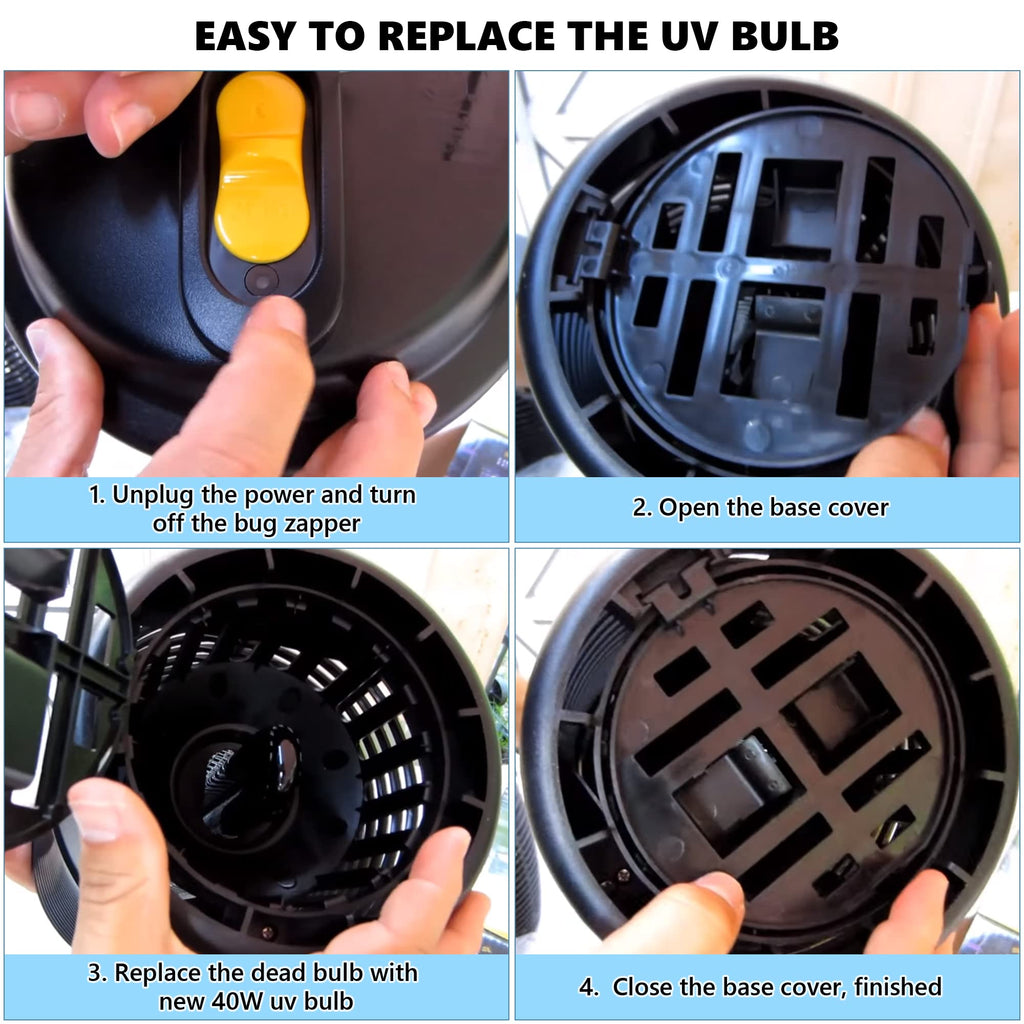 Kittmip Bug Zapper Replacement Bulbs, 40w Black Light Bulb Compatible with Black Flag Bug Zapper Model BZ-40DX, BZ-40MAX, and BZ-40BLK (2)