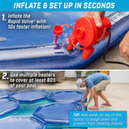 GoFloats V2 Inflatable Solar Pool Heaters for Affordable Pool Heating and Insulation - 3 Pack