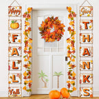 DearHouse 2 Pack Fall Garland Maple Leaf, 5.9Ft/Piece Hanging Vine Garland Artificial Autumn Foliage Garland Thanksgiving Decor for Home Wedding Fireplace Party Christmas (Green)
