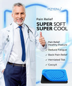 MZYENU Gel Seat Cushion, Cool Chair Cushion for Office Chairs, Driving Car Cushions Breathable, Wheelchair Cushions for Pressure Relief, Back Pain for Seat Cushion, Chair Pad with No-Slip Cover