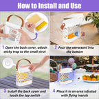 Flying Insect Trap, Upgrade Gnat Traps for House Indoor Outdoor, Rechargeable Portable 2-in-1 Fruit Fly & Flying Insect Trap, Safe Non-Toxic Gnat Killer UV Light Bug Catcher with Sticky Pad/Attractant