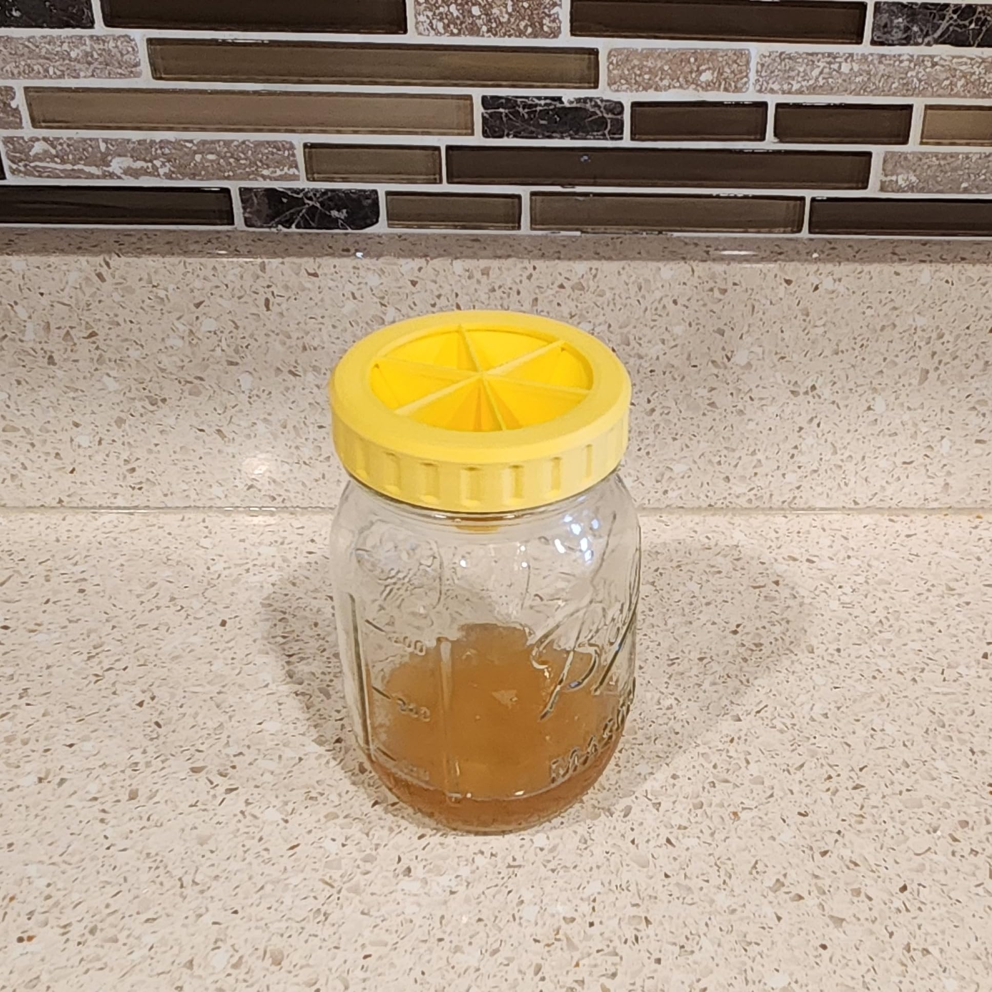 Screw On Mason Jar Lid Organic Fruit Fly Trap (Yellow)