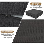 BUYUE Thickened Chair Cushion for Elderly 20" x 20" x 5", Original Linen High-Density Foam Recliner Chair Pad Couch Armchair Seat Cushion, Gray