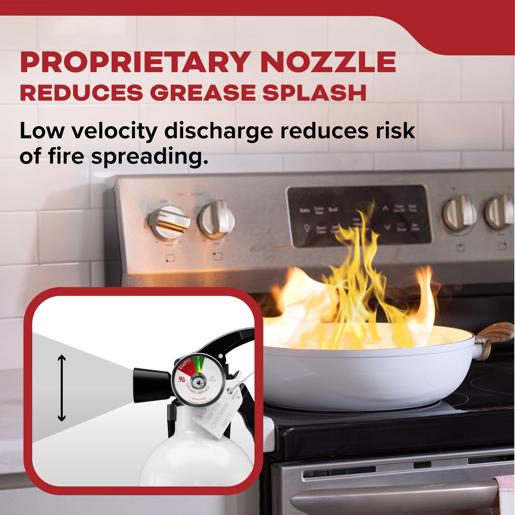 Kidde Kitchen Fire Extinguisher, Home Use for Grease Fires, 3.9 Lbs., Wall Mount Included, White